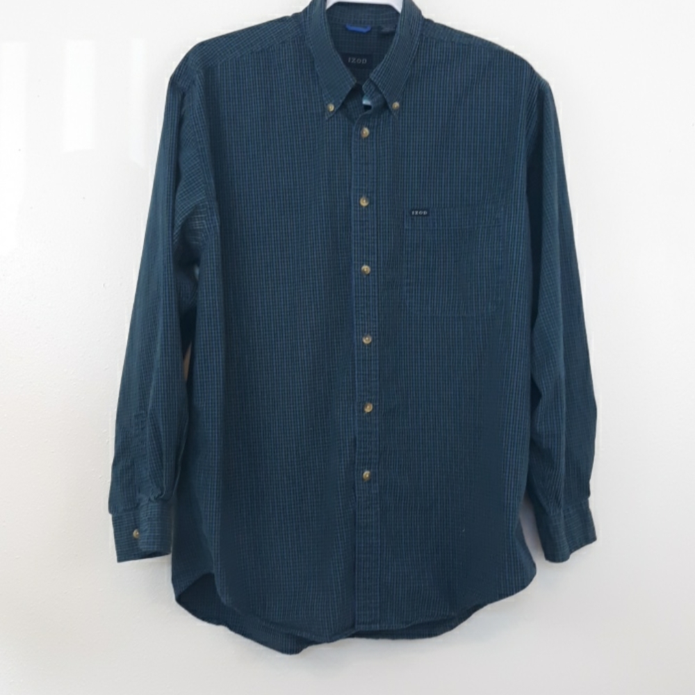 Men's Izod Plaid Dress Shirt sz. L